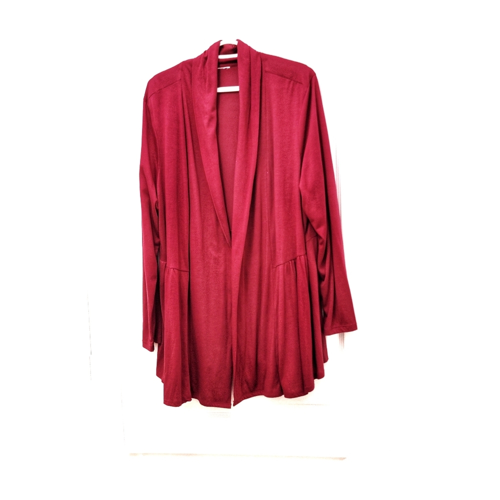 ``C25736 BBurgundy Lightweight Cardigan Jacket